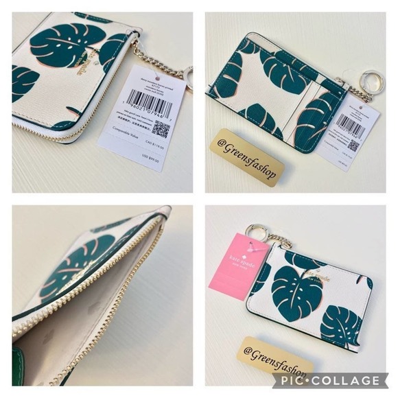 Kate Spade Purse & wallet Monstera Leaves Small Bucket Bag new - Picture 11 of 12